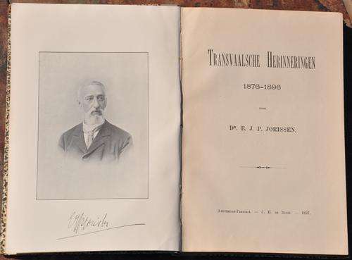 TRANSVAALSCHE HERINNERINGEN 1876-1896 (EJP JORISSEN) - rare Africana collectible