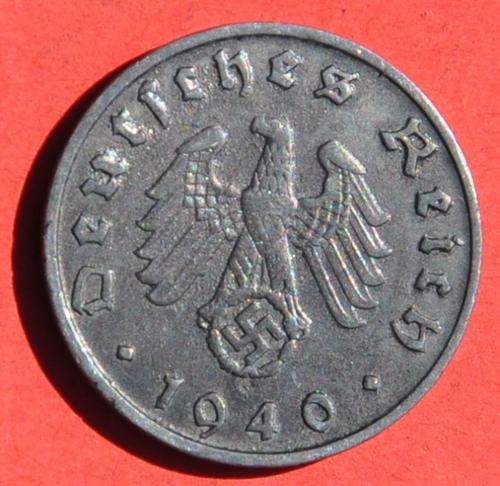 DEUTSCHES REICH 10 REICHSPFENNIG 1940 B Nice German 100% Zinc Coin ORIGINAL THIRD REICH COLLECTIBLE