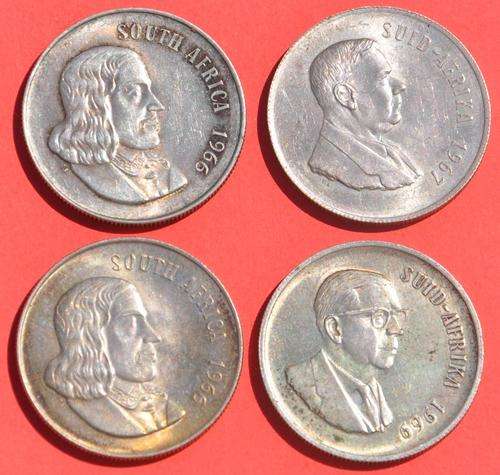 LOT OF 4 SILVER 1 Rand COINS R1  - TOP INVESTMENT!!! Your bid for all