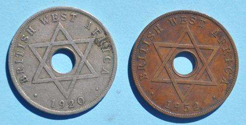 BRITISH WEST AFRICA - One Penny 1920 & 1952 - YOUR BID FOR BOTH