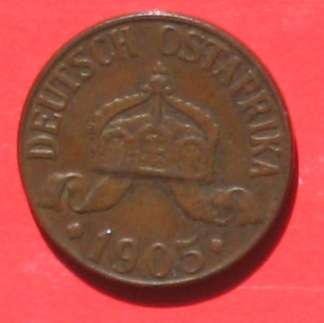 DEUTSCH-OSTAFRIKA  1 Heller 1905 J - original GERMAN EAST AFRICA