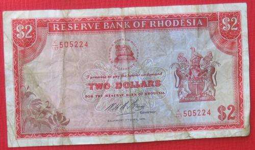 RHODESIA 2 Dollars 1975
