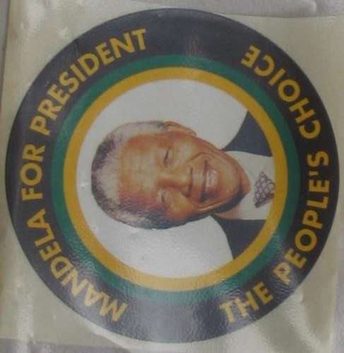 ORIGINAL 1994 ANC STICKER (unused) diameter 8cm Mandela