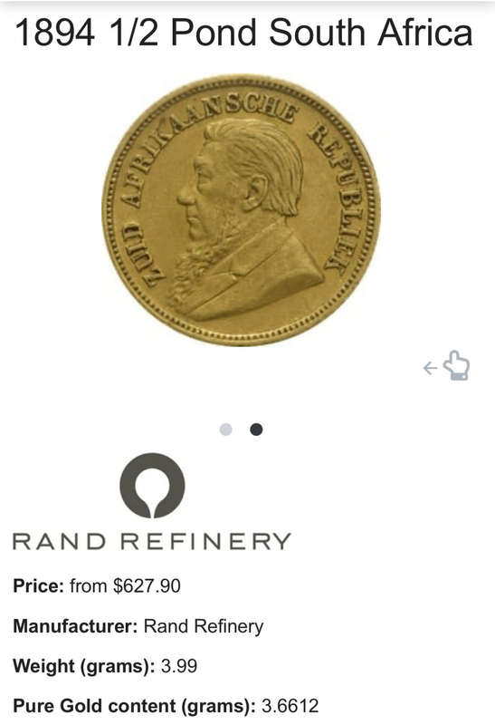 Paul Kruger ZAR: Gold Halfpond 1894: NGC XF 45
