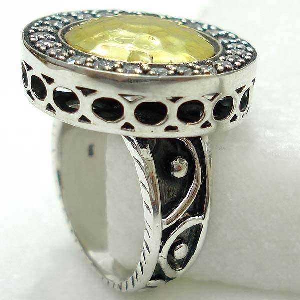 EXOTIC 22K Gold & .925 Silver Jewelry Ring , 14gr SIZE 8.5