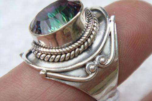 MYSTIC  TOPAZ & GENUINE 925 STERLING SILVER RING