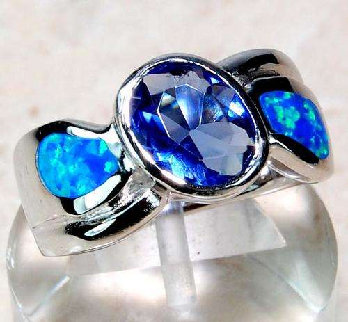 AMAZING BLUE FIRE OPAL SAPPHIRE 925 SOLID STERLING SILVER