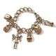 BEAUTIFUL SILVER HANDBAG AND SHOE CHARM BRACELET