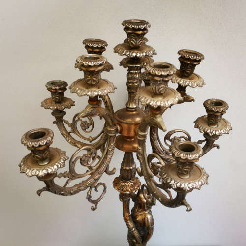 Ornate Italian 11 holder antique candelabra