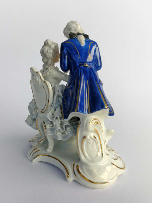 Majestic Dresden figurine commemorating Mozart