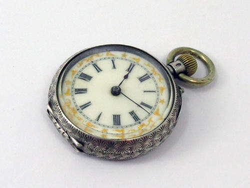 Very rare and exquisite Swiss made Medana ladies pocket watch in a sterling silver case