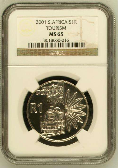 *** Very Low UNC Mintage = 616 *** 2001 Protea Tourism S1R - NGC Graded MS65 - UNC Value = R3,500.00