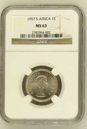1957 One Shilling - NGC Graded MS63 - Hard To Find Better !!!