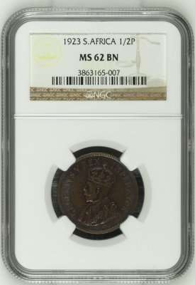 *** Top Grade *** 1923 Half Penny - NGC Graded MS62BN.