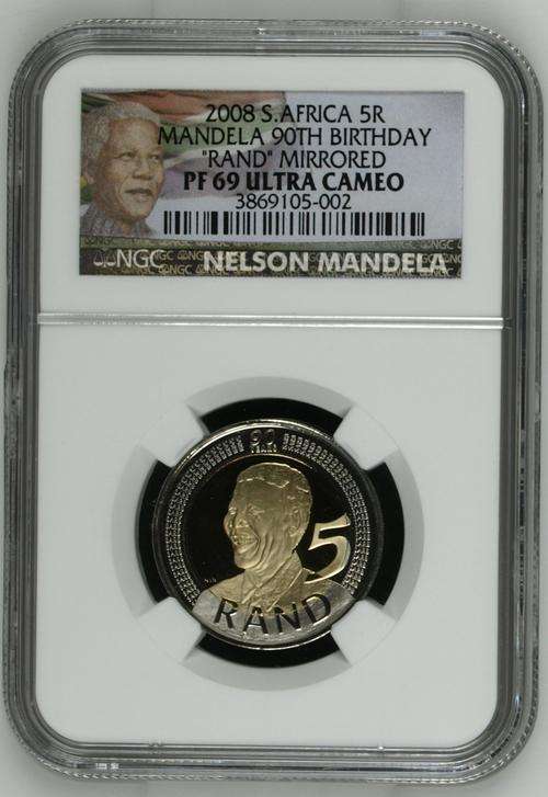 *** 2ND FINEST IN MIRRORED - ONLY 4 BETTER *** Mandela 90th Birthday Proof R5 - NGC PF69 Ultra Cameo