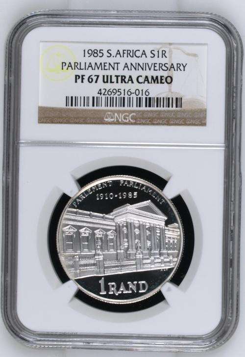 1985 Parliament Anniversary R1 - NGC Graded PF67 Ultra Cameo.
