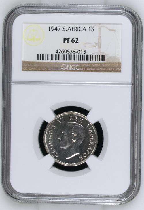 1947 Proof One Shilling - NGC Graded PF62