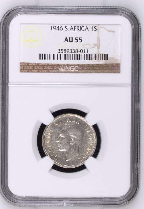 *** ULTRA SCARCE *** 1946 ONE SHILLING (1S) - NGC Graded AU55 - Only 5 x Coins Graded MS @ The NGC.