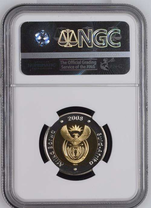 *** MIRRORED PROOF *** 2008 Nelson Mandela 90th Birthday Proof R5 - NGC Graded PF69 Ultra Cameo.
