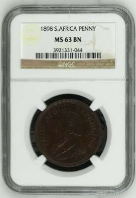 ZAR 1898 Penny - NGC Graded MS63BN *** Brilliant UNC *** Bid Per Coin.