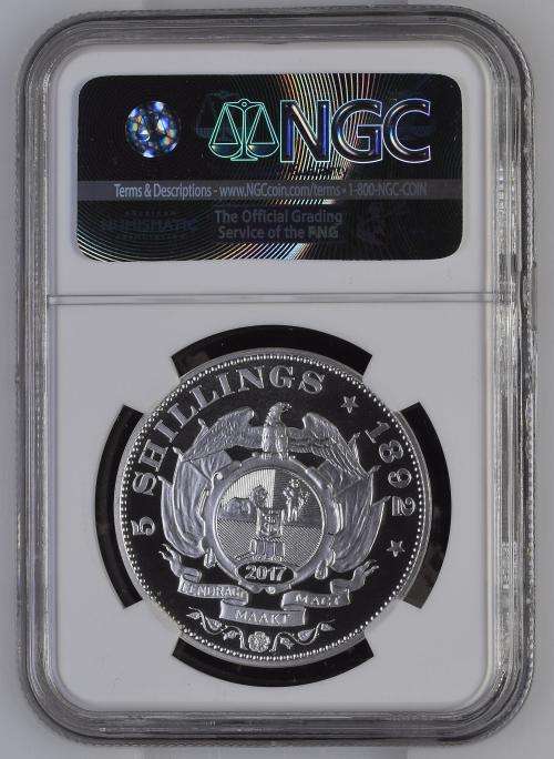 2017 Replica Of The ZAR 1892 Double Shaft 5 Shillings - NGC Graded PF69 Ultra Cameo - 125th Anniv.