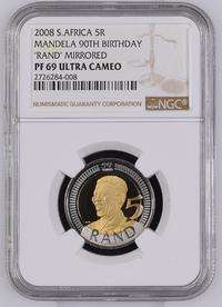 *** MIRRORED PROOF *** 2008 Nelson Mandela 90th Birthday Proof R5 - NGC Graded PF69 Ultra Cameo.