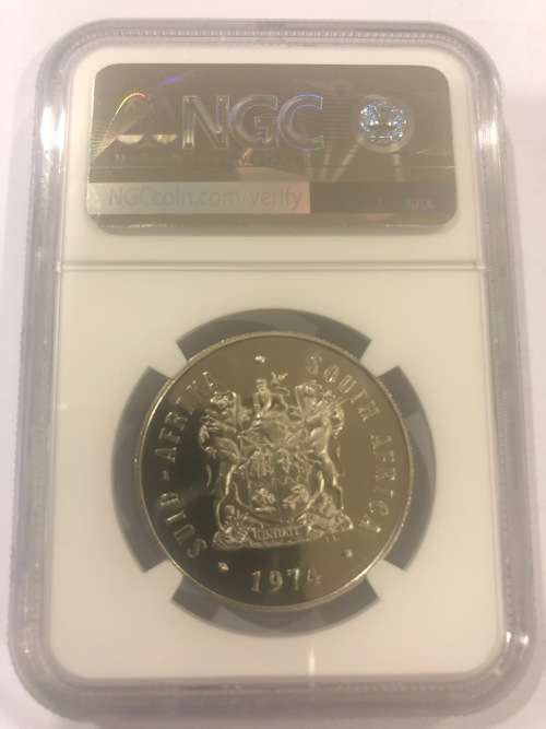 ** Only 1 x Coin Graded Higher ** 1974 Silver R1 - Pretoria Mint Anniversary - NGC Graded PF68 Cameo