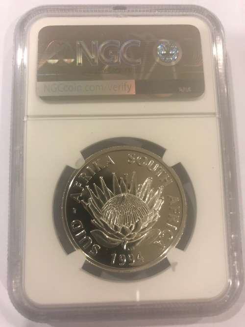 *** BRILLIANT UNC *** 1994 Conservation Protea UNC Silver R1- NGC Graded MS68 - Only 2 Better !!!