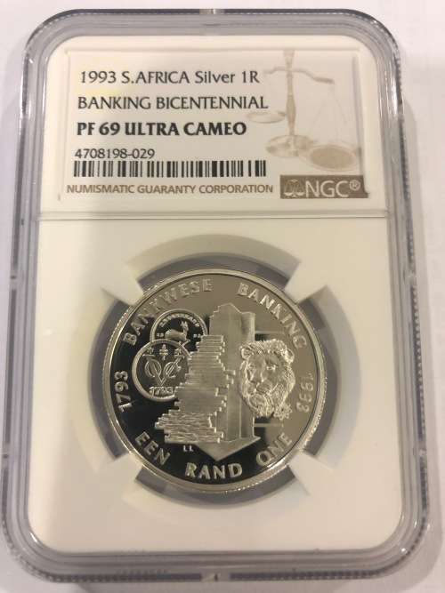 1993 Banking Protea Silver R1 Proof - NGC Graded PF69 Ultra Cameo - Only 6 Better !!!