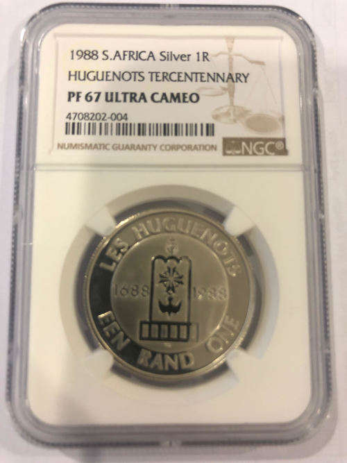 1988 Silver Proof R1 - Huguenots Tercentennary - NGC Graded PF67 Ultra Cameo.
