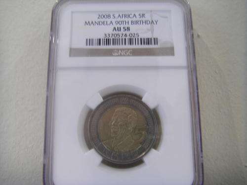 NGC AU58 - MANDELA BIRTHDAY COIN - ONLY 14 COINS IN THIS GRADE @ THE NGC. YOU NEED THIS ONE.