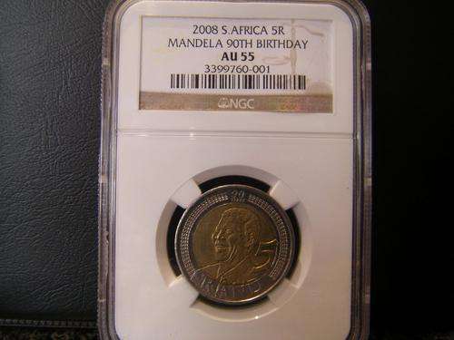 NGC AU55 - NELSON MANDELA 90TH BIRTHDAY R5 *** Crazy R1 Start