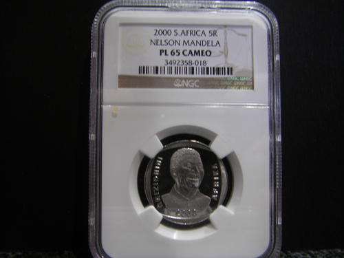" Only One Coin Graded Higher in Cameo " Nelson Mandela 2000 R5 - NGC PL65 Cameo. Crazy R1 Start.