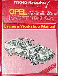 Haynes Owners Workshop Manual Opel Monza/Kadett 1984-92