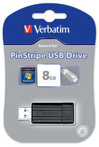 VERBATIM 8GB PINSTRIPE HIGH SPEED STICK (V49062)