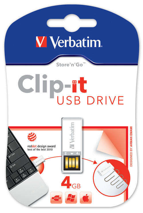 Verbatim Clip-It USB Flash Drive 4GB