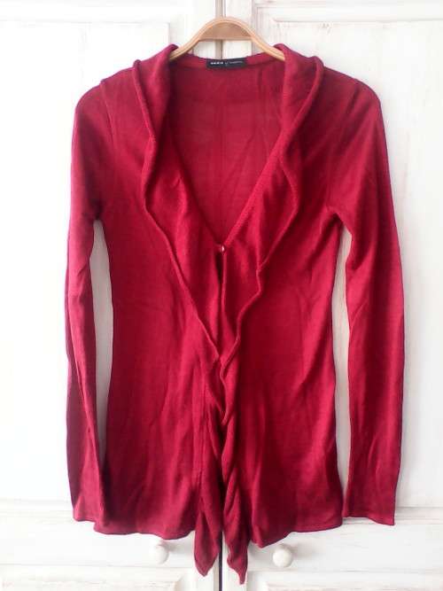 RED WATERFALL CARDIGAN (SIZE S 'OASIS BY FOSCHINI')