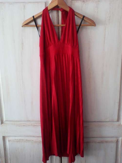 GORGEOUS RED HALTERNECK DRESS (SIZE 36 'TRUWORTHS')