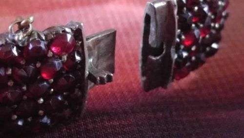 Antique Victorian 5 Row Bohemian Garnet Bracelet ~ Over 200 Czech Rose Cut Garnets  Circa 1900s (1837-1910)