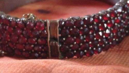 Antique Victorian 5 Row Bohemian Garnet Bracelet ~ Over 200 Czech Rose Cut Garnets  Circa 1900s (1837-1910)
