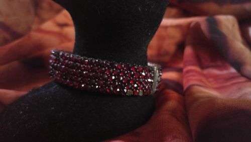 Antique Victorian 5 Row Bohemian Garnet Bracelet ~ Over 200 Czech Rose Cut Garnets  Circa 1900s (1837-1910)