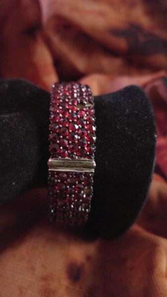 Antique Victorian 5 Row Bohemian Garnet Bracelet ~ Over 200 Czech Rose Cut Garnets  Circa 1900s (1837-1910)