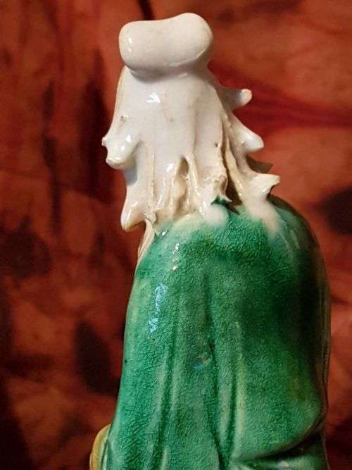Chinese Mudman Figure ~ Man with Scroll and Fan Man with Scroll and Fan ~ c1900