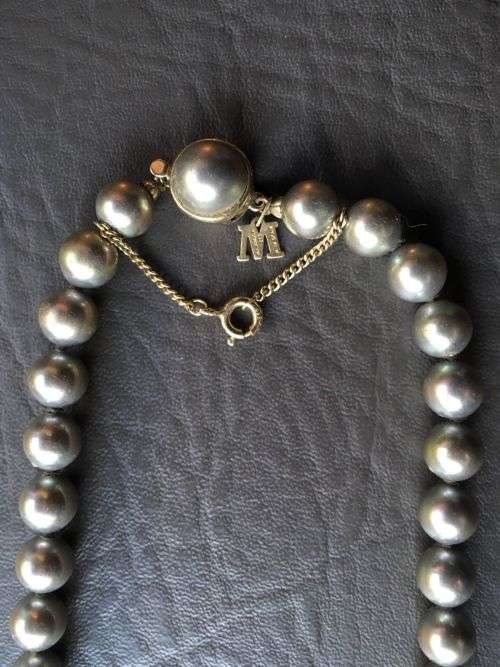 Mallorca Majorica Tahitian Pearl Collar Necklace ~ 18k yellow gold vermeil finish