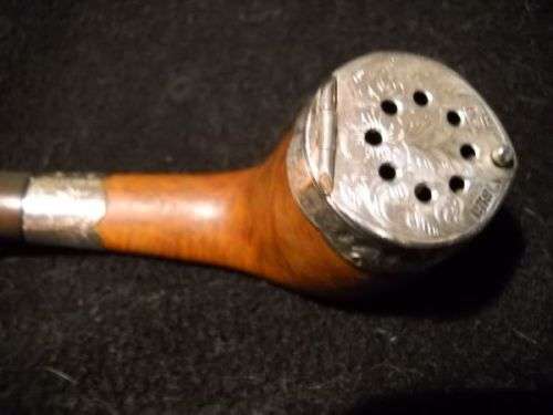 Antique Smoking Pipe with Ornate Silver Hallmarked Mounts