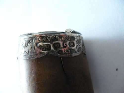 Antique Smoking Pipe with Ornate Silver Hallmarked Mounts