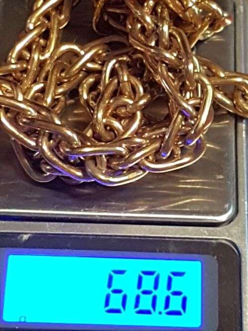 Signed Monet Vintage Heavy and Chunky Gold Tone Chain Necklace