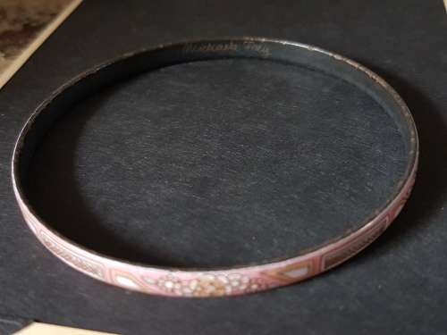 MICHAELA FREY Michaela Frey Floral Enamel Bangle Bracelet Fire Enamel Cloisonne ~ Austria