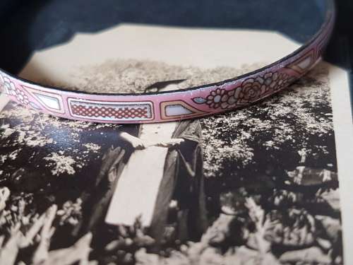 MICHAELA FREY Michaela Frey Floral Enamel Bangle Bracelet Fire Enamel Cloisonne ~ Austria