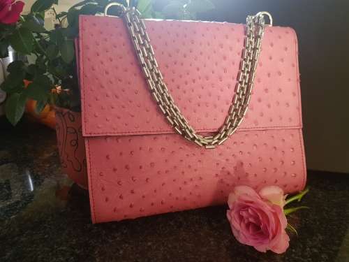 Elegant, Stylish & Timeless - Genuine Handmade Ostrich Leather Designer Handbag in Gorgeous Pink